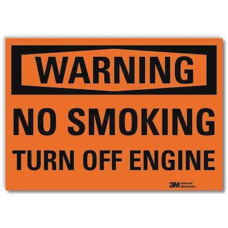 Lyle Reflective  No smoking Label, 7 in Height, 10 in Width, Aluminum, Vertical Rectangle, English U6-1174-RD_10X7