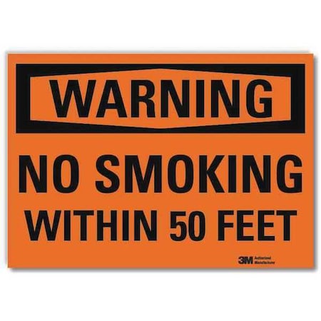 Lyle Warning No Smoking Sign, 10 in Height, 14 in Width, Reflective Sheeting, Horizontal Rectangle U6-1175-RD_14X10