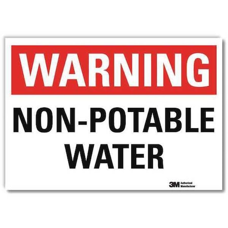 Lyle Warning, Non Potable Water, 5 in x 7 in, Horizontal Rectangle, Reflective Sheeting, U6-1182-RD_7X5 U6-1182-RD_7X5