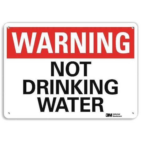 Lyle Warning, Not Drinking Water, 10 in x 14 in, Horizontal Rectangle, Plastic, U6-1187-NP_14X10 U6-1187-NP_14X10