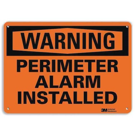 Lyle Warning, Perimeter Alarm Installed, 10 in x 14 in, Vertical Rectangle, Aluminum, U6-1195-RA_14X10 U6-1195-RA_14X10