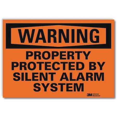 Lyle Warning, Property Protected By Silent Alarm System, 5 in x 7 in, Reflective Sheeting, U6-1209-RD_7X5 U6-1209-RD_7X5