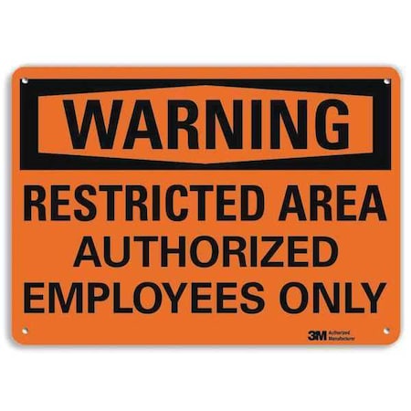 Lyle Warning Sign, 7 in H, 10 in W, Aluminum, Vertical Rectangle, English, U6-1215-NA_10x7 U6-1215-NA_10x7