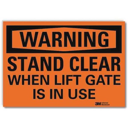 Lyle Warning Sign, 10 in H, 14 in W, Aluminum, Horizontal Rectangle, English, U6-1226-RD_14X10 U6-1226-RD_14X10