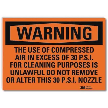 Lyle Warning Sign, 7 in H, 10 in W, Vertical Rectangle, English, U6-1232-RD_10X7 U6-1232-RD_10X7