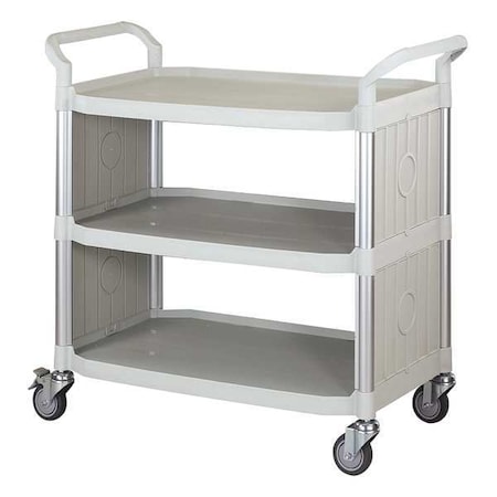 Zoro Select Enclosed Service Cart, Fiber Glass/Polypropylene, 400 lb Load Capacity, 3 Shelves, 43 5/8 in L 35KT29