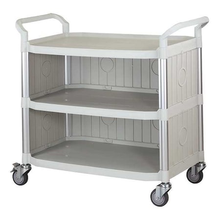Zoro Select Enclosed Service Cart, Fiber Glass/Polypropylene, 400 lb Load Capacity, 3 Shelves, 43 5/8 in L 35KT31
