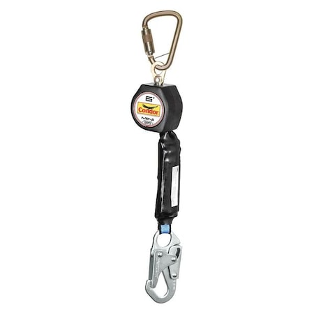 Condor Self-Retracting Lifeline, Steel Snap Hook, Steel Carabiner, 1 Legs, 310lb. Wt. Capacity, 6 ft. L 35KU97