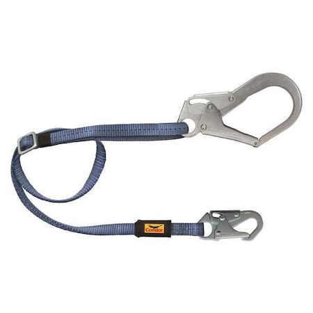 Condor Condor Positioning Lanyard, 6 ft. Length, Snap Hook, Steel, 1 Leg(s), 425 lb. Weight Capacity 35KU75