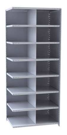 HALLOWELL Steel Add-On Pigeonhole Bin Unit, 18 in D x 87 in H x 36 in W, 8 Shelves, Gray A5525-18HG