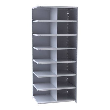 Hallowell Add-On Open Bin Storage Unit, 36 in W x 12 in D x 87 in H, 14 Compartments, Gray, Steel A5525-12HG