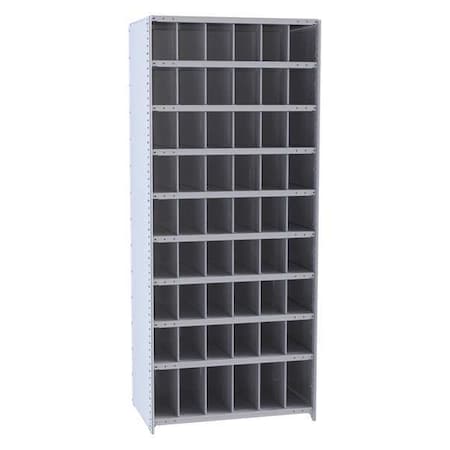 Hallowell Steel Starter Pigeonhole Bin Unit, 18 in D x 87 in H x 36 in W, 10 Shelves, Gray 5528-18HG