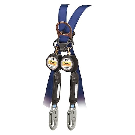 Condor Not Applicable Self-Retracting Lifeline, 6 ft. Length, Carabiner, Steel, 2 Leg(s) 35KV05