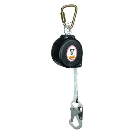 Condor Not Applicable Self-Retracting Lifeline, 10 ft. Length, Carabiner, Steel, 1 Leg(s) 35KV07