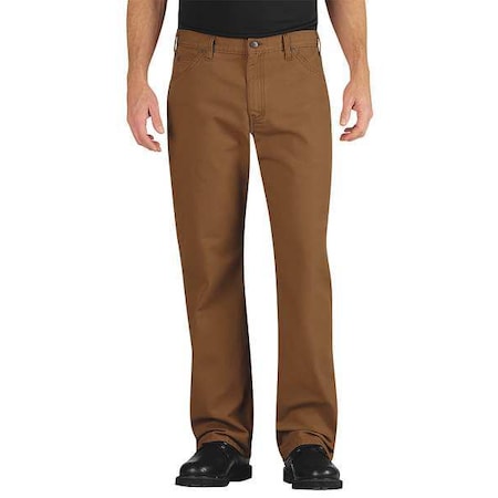 Dickies Men's Industrial Relaxed Fit Straight Leg Carpenter Duck Jeans, Brown, Cotton/Polyester LU23BD 32 30