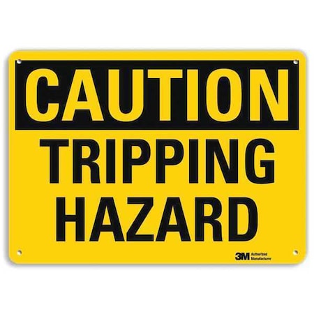 Lyle Caution Sign, 10 in H, 14 in W, Aluminum, Horizontal Rectangle, U4-1736-NA_14x10 U4-1736-NA_14x10