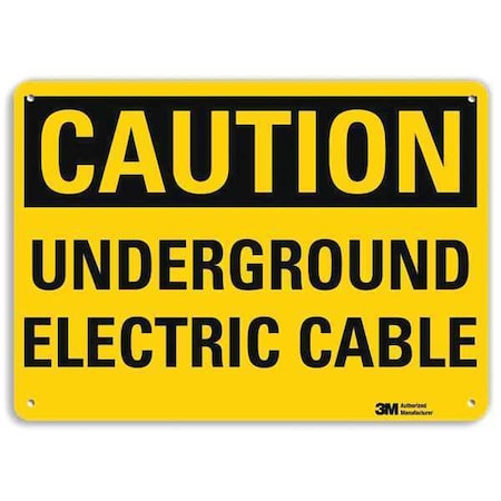 Lyle Safety Sign, Underground Cable, 10 in. H U4-1745-RA_14X10