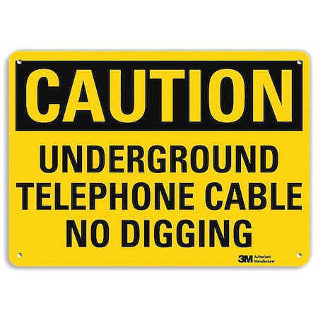 Lyle Caution Sign, 7 in Height, 10 in Width, Aluminum, Vertical Rectangle, English U4-1747-NA_10x7