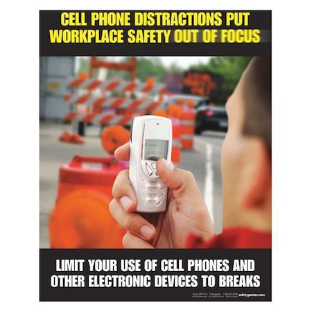 SAFETYPOSTER.COM Safety Poster, Cell Phone Distractions, EN P4775