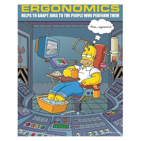 Safetyposter.Com Simpsons Safety Pstr, Ergonomics Helps, EN S1112LWS