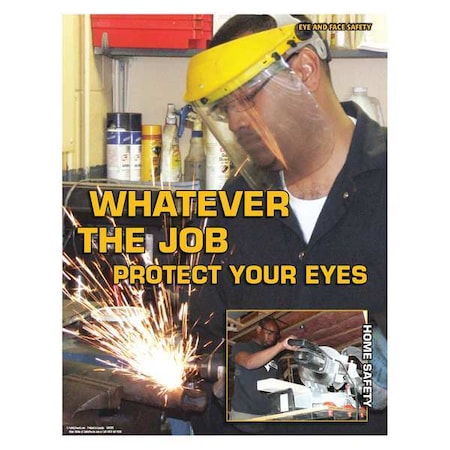 Safetyposter.Com Safety Poster, Whatever The Job - Protect Your Eyes, 22 in H x, 17 in W, Paper SW2011