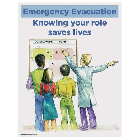 Safetyposter.Com Emergency Evacuation Knowing Your Role Saves Lives, 22 in H x, 17 in W, Paper SW0046