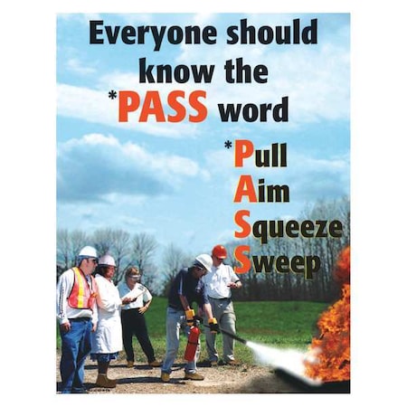 Safetyposter.Com Safety Poster, Everyone Should Know The PASS Word, 22 in H x, 17 in W, Paper SW0125
