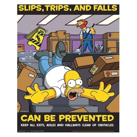 Safetyposter.Com Simpsons Safety Poster, Slips, Trips, ENG S1189