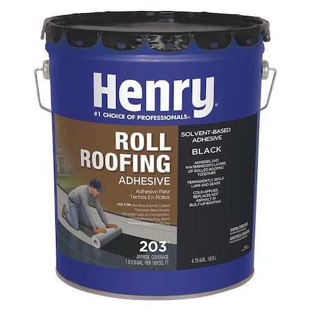 Henry Roll Roofing Adhesive, 5 gal, Pail, Black HE203071