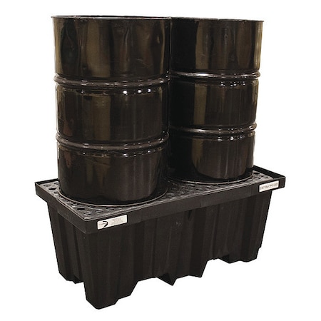 Black Diamond Eco Solutions Spill Pallet, 66 gal Spill Capacity, 2 Drums, 1,000 lb Load Capacity, Polyethylene 5222-BD