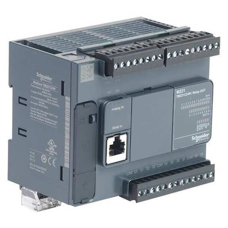 Schneider Electric Controller, 24VDC, 4.17 in. H, Compact TM221C24R