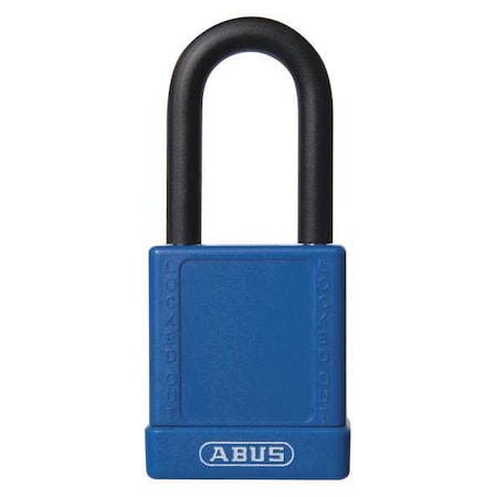 Abus Lockout Padlock, Keyed Different, Plastic-Covered Aluminum, Blue, 1 1/2 in Shackle Height 74/40 KD BLUE