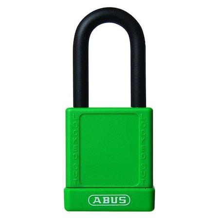 Abus Lockout Padlock, Keyed Different, Plastic-Covered Aluminum, Green, 1 1/2 in Shackle Height 74/40 KD GREEN