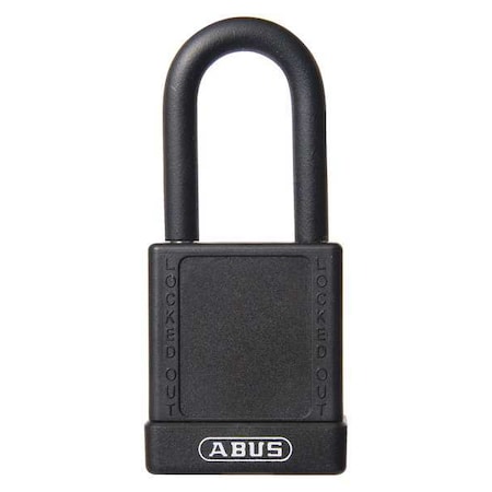 Abus Lockout Padlock, Keyed Alike, Plastic-Covered Aluminum, Black, 1 1/2 in Shackle Height 74/40 KA BLACK