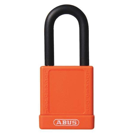 Abus Lockout Padlock, Keyed Different, Plastic-Covered Aluminum, Orange, 1 1/2 in Shackle Height 74/40 KD ORANGE