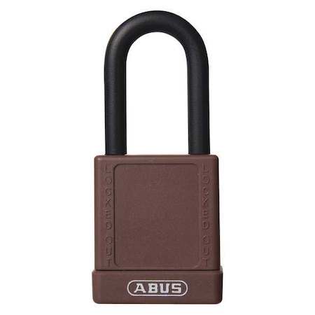 Abus Lockout Padlock, Keyed Different, Plastic-Covered Aluminum, Brown, 1 1/2 in Shackle Height 74/40 KD BROWN