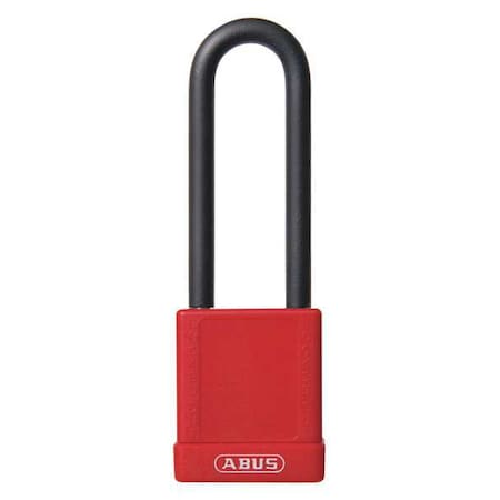 Abus Lockout Padlock, Keyed Different, Plastic-Covered Aluminum, Red, 3 in Shackle Height, 1 No. of Keys 74HB/40-75 KD RED