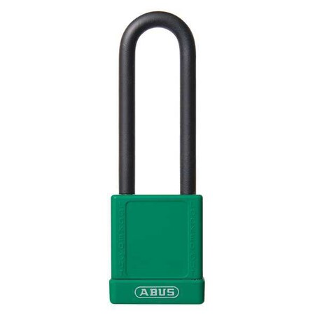 Abus Lockout Padlock, Keyed Different, Plastic-Covered Aluminum, Green, 3 in Shackle Height 74HB/40-75 KD GREEN