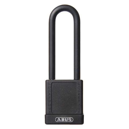Abus Lockout Padlock, Keyed Different, Plastic-Covered Aluminum, Black, 3 in Shackle Height 74HB/40-75 KD BLACK