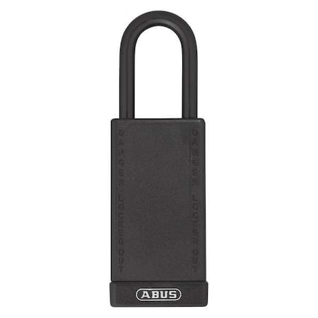 Abus Lockout Padlock, Keyed Different, Plastic-Covered Aluminum, Black, 1 1/2 in Shackle Height 74LB/40 KD BLACK