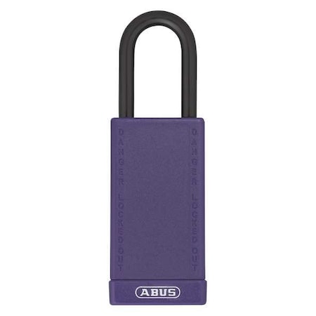 Abus Lockout Padlock, Keyed Different, Plastic-Covered Aluminum, Purple, 1 1/2 in Shackle Height 74LB/40 KD PURPLE