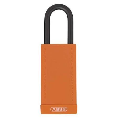 Abus Lockout Padlock, Keyed Alike, Plastic-Covered Aluminum, Orange, 1 1/2 in Shackle Height 74LB/40 KA ORANGE
