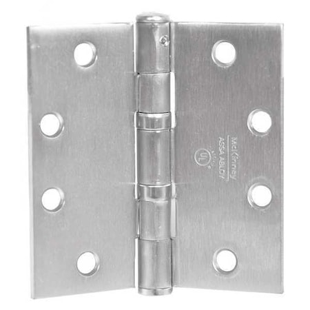 Mckinney Door and Butt Hinge, Brass, Stainless Steel, Full Mortise Mounting, 1 15/16 in Leaf W x TA2314 4 1/2 X 4 1/2 32D
