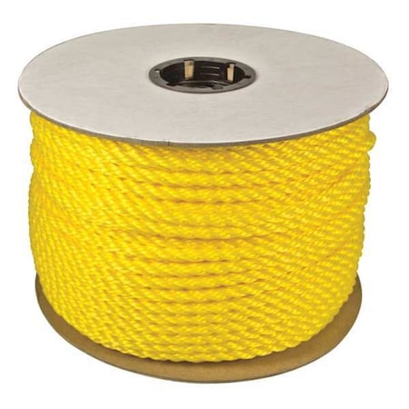 ZORO SELECT Rope, Polypropylene, 1/2in Dia, 600ft, 347lb 350160-YEL-00600-R0285