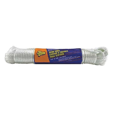 Zoro Select Rope, Nylon, 1/4in Dia, 100 ft. 49S-WA