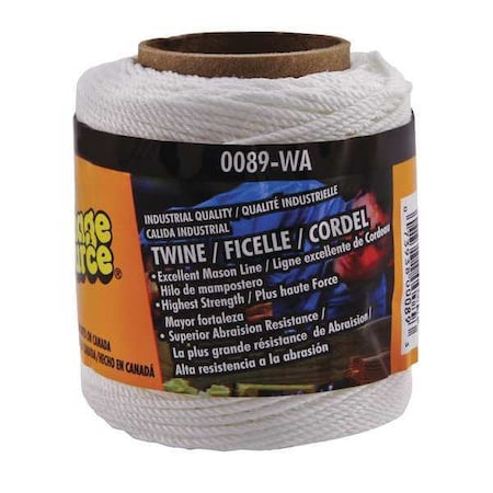 Zoro Select Twine, Nylon, No 18,250 ft., White 89-WA