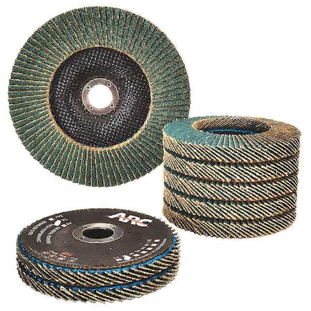 Arc Abrasives 4-1/2" x 7/8" T27 - Flat Face SZA Fiberglass Flap Disc, 36 Grit 10823FF