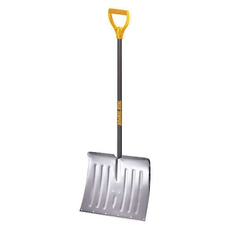 Zoro Select Snow Shovel, 18 in W x Aluminum Blade, 36 in L Steel Handle 1638300