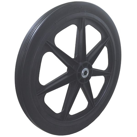 Marastar Flat Free Wheel, Polyurethane, 250lb, Black 92001
