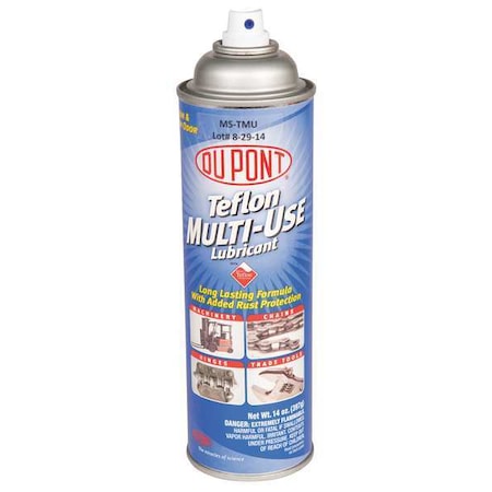 Teflon Multipurpose Lubricant, 14 oz., Aerosol can, clear MS-TMU
